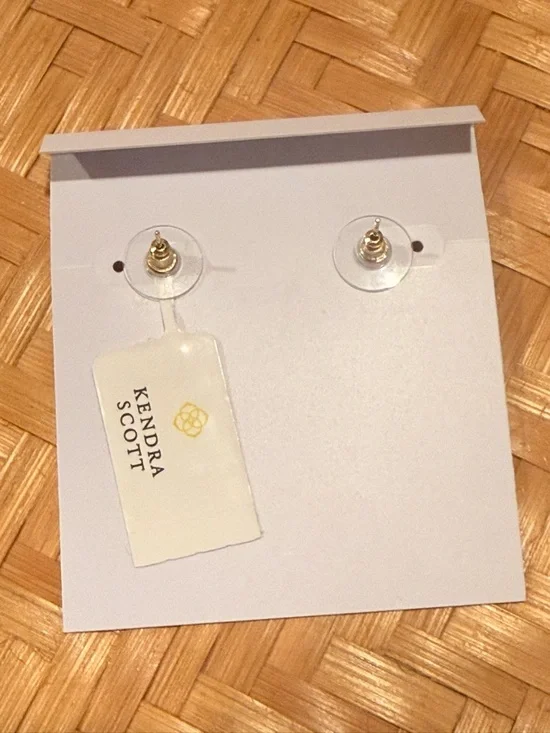 Kendra Scott Mallory Gold Stud Druzy Earrings NWT - Picture 5 of 9